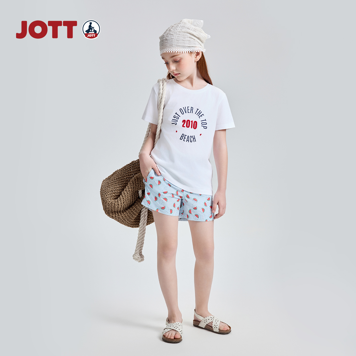 JOTT儿童沙滩裤休闲百搭时尚简约运动短裤舒适透气潮流沙滩风短裤
