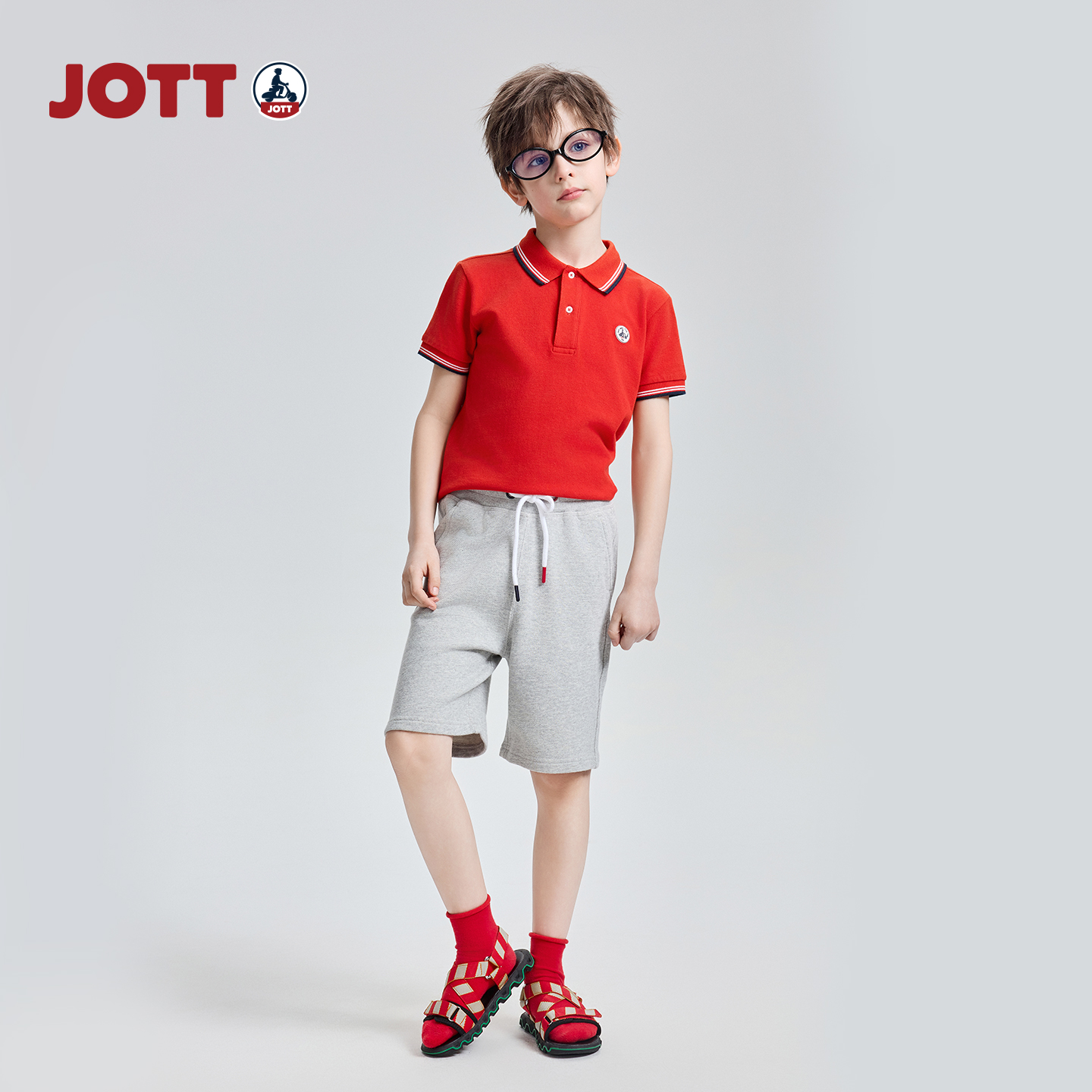 JOTT儿童夏季全棉短裤休闲百搭时尚简约舒适透气短裤男童运动短裤