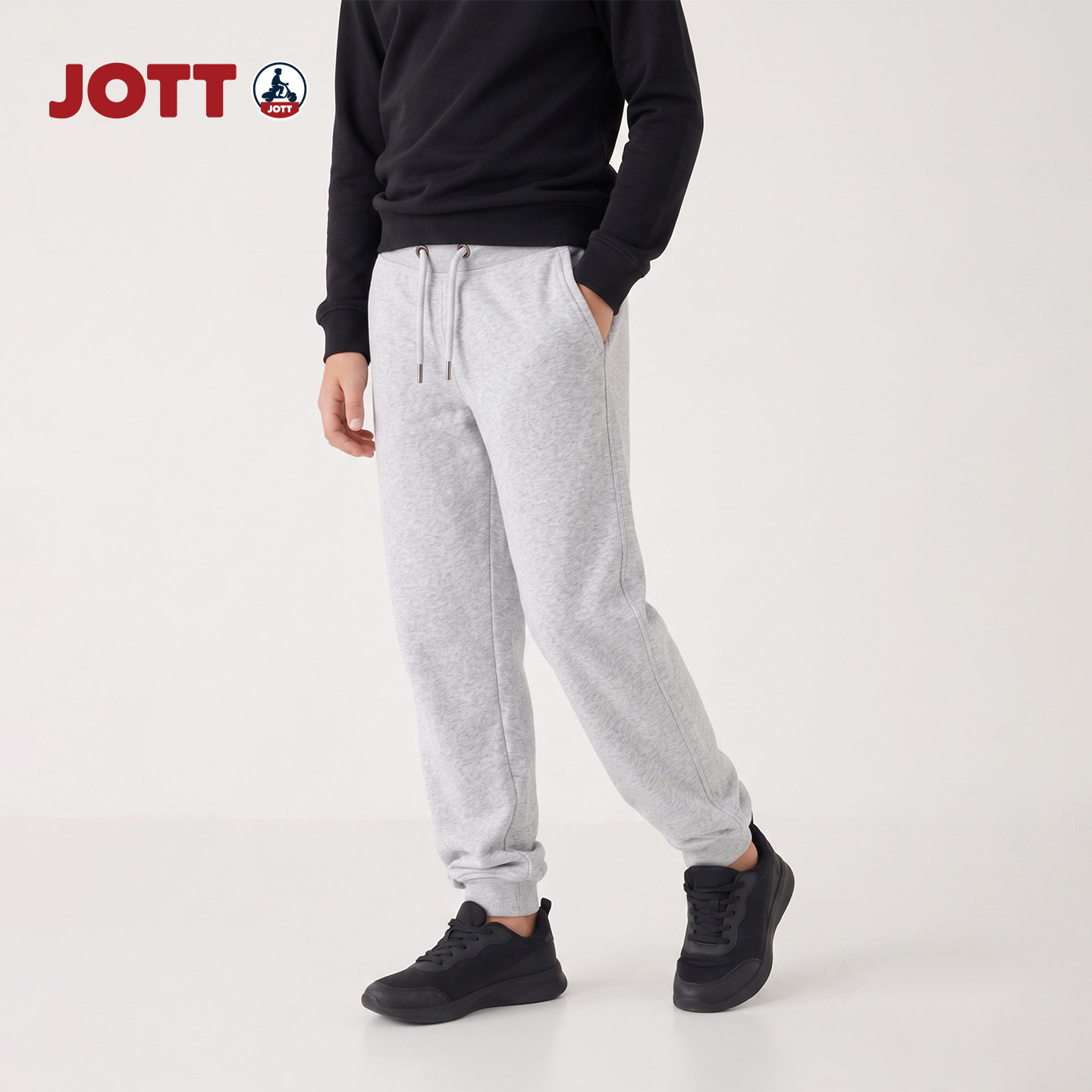 JOTT/专柜正品抽绳运动卫裤简约运动长裤子男女童装儿童春秋款图片