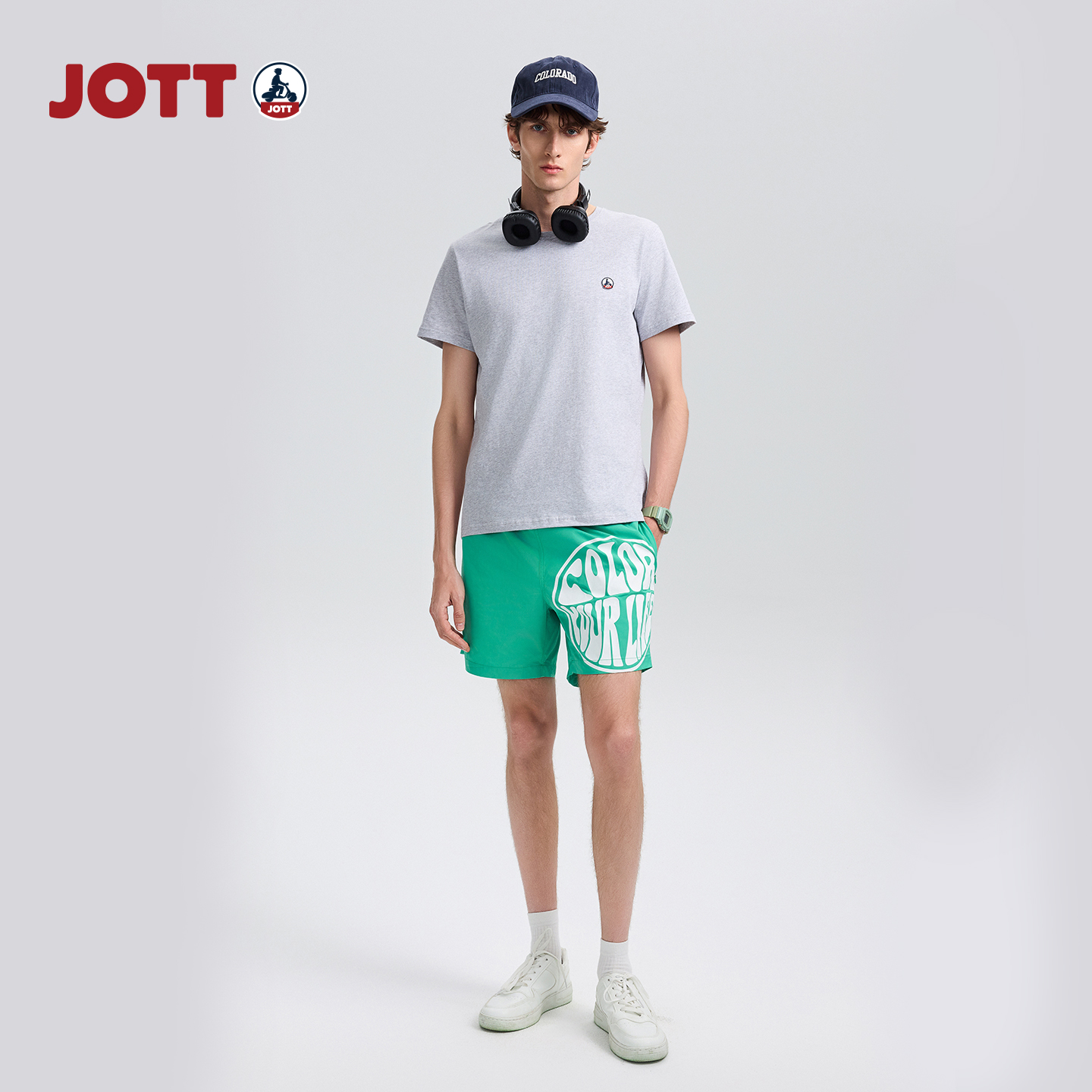 JOTT男士沙滩裤夏季短裤休闲百搭时尚潮流短裤舒适透气男款短裤