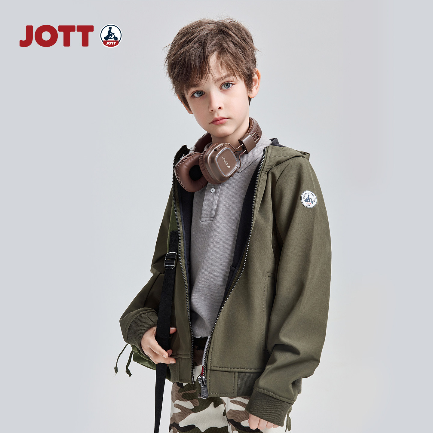 JOTT 专柜正品 | 连帽纯色夹克 简约休闲儿童男女童装长袖外套 春图片