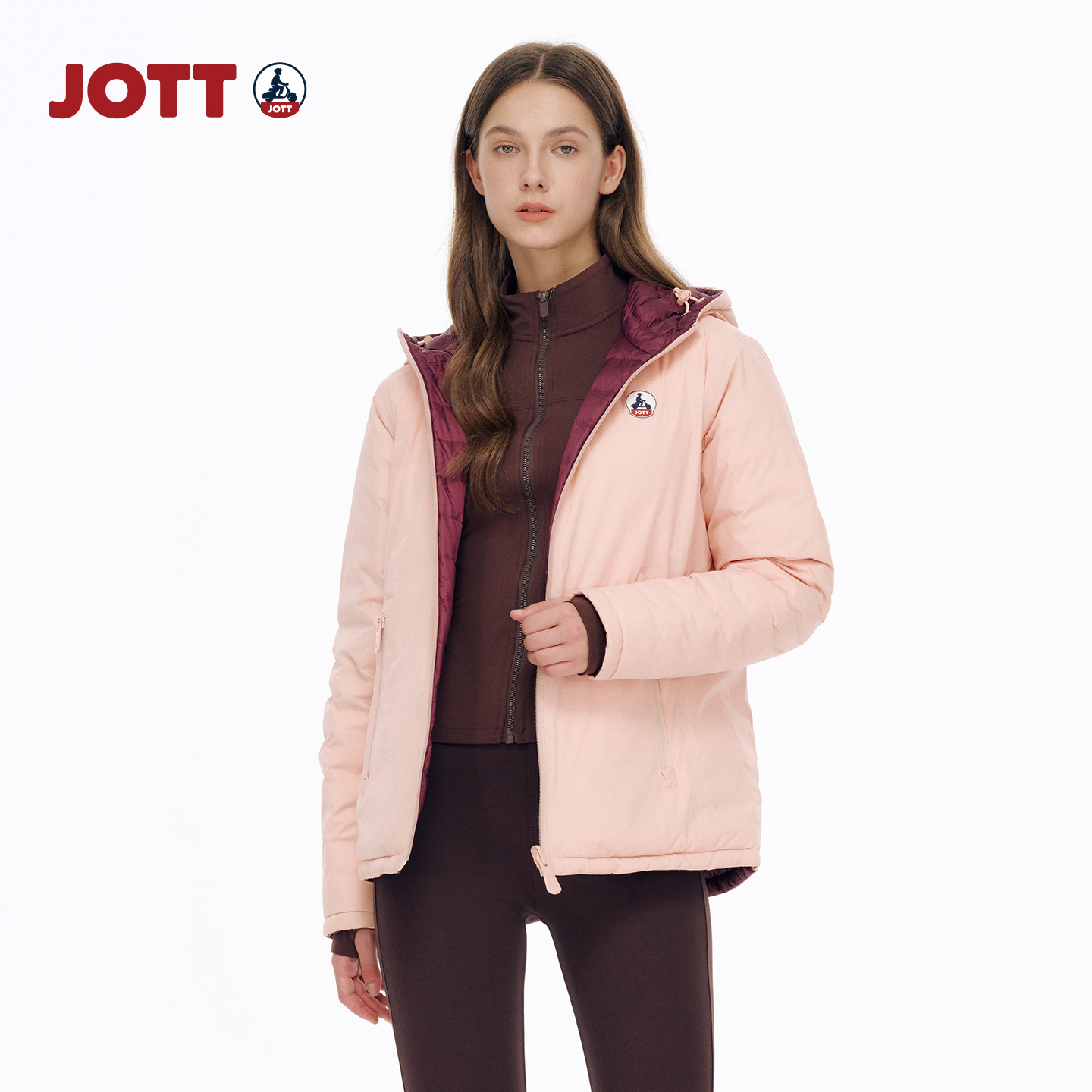 JOTT女士两面穿连帽羽绒服