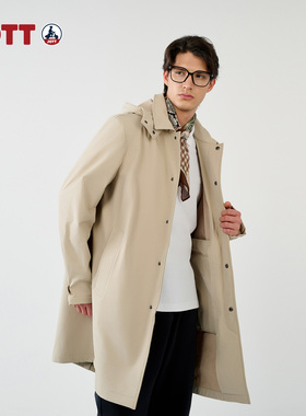 JOTT【商场同款】男士长款夹克连帽商务休闲风衣外套秋冬J1011104