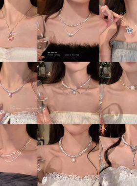 轻奢复古双层珍珠项链女小众高级感毛衣链配饰2025年新款气质颈链