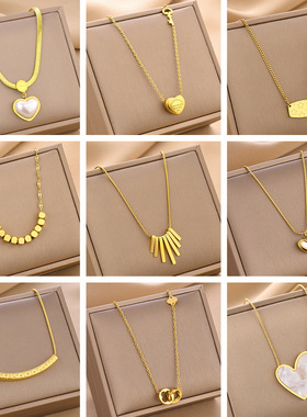 钛钢项链简约百搭时尚轻奢小众设计真金电镀不掉色锁骨链饰品