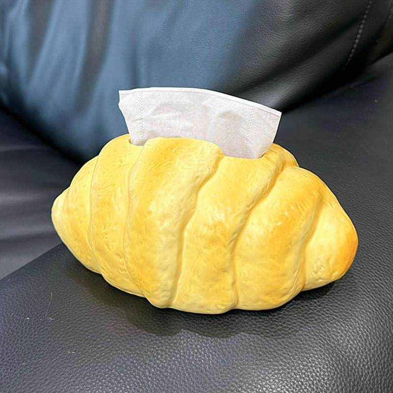 创意牛角包纸巾盒家用客厅茶几轻奢极简风抽纸卷纸收纳盒氛围摆件,收纳整理,纸巾盒,淘宝优惠券,粉丝福利购,淘宝优惠卷