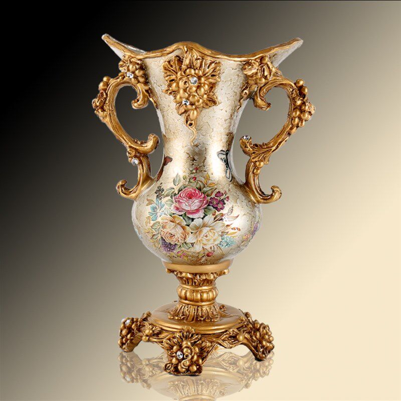 复古奢华全欧式树脂花饰工艺品餐厅插花仿真花