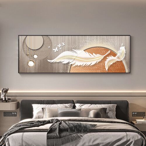现代床头画意式简约寓意画背景墙壁画