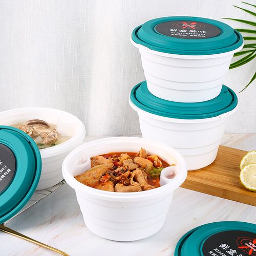 打包盒商用外卖餐饮锁扣汤面分离双层线带锁扣面条盗扣麻辣烫