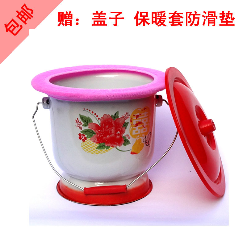 号加厚搪瓷提篮痰盂 老人痰盂 儿童便盆儿童坐便器孙桶