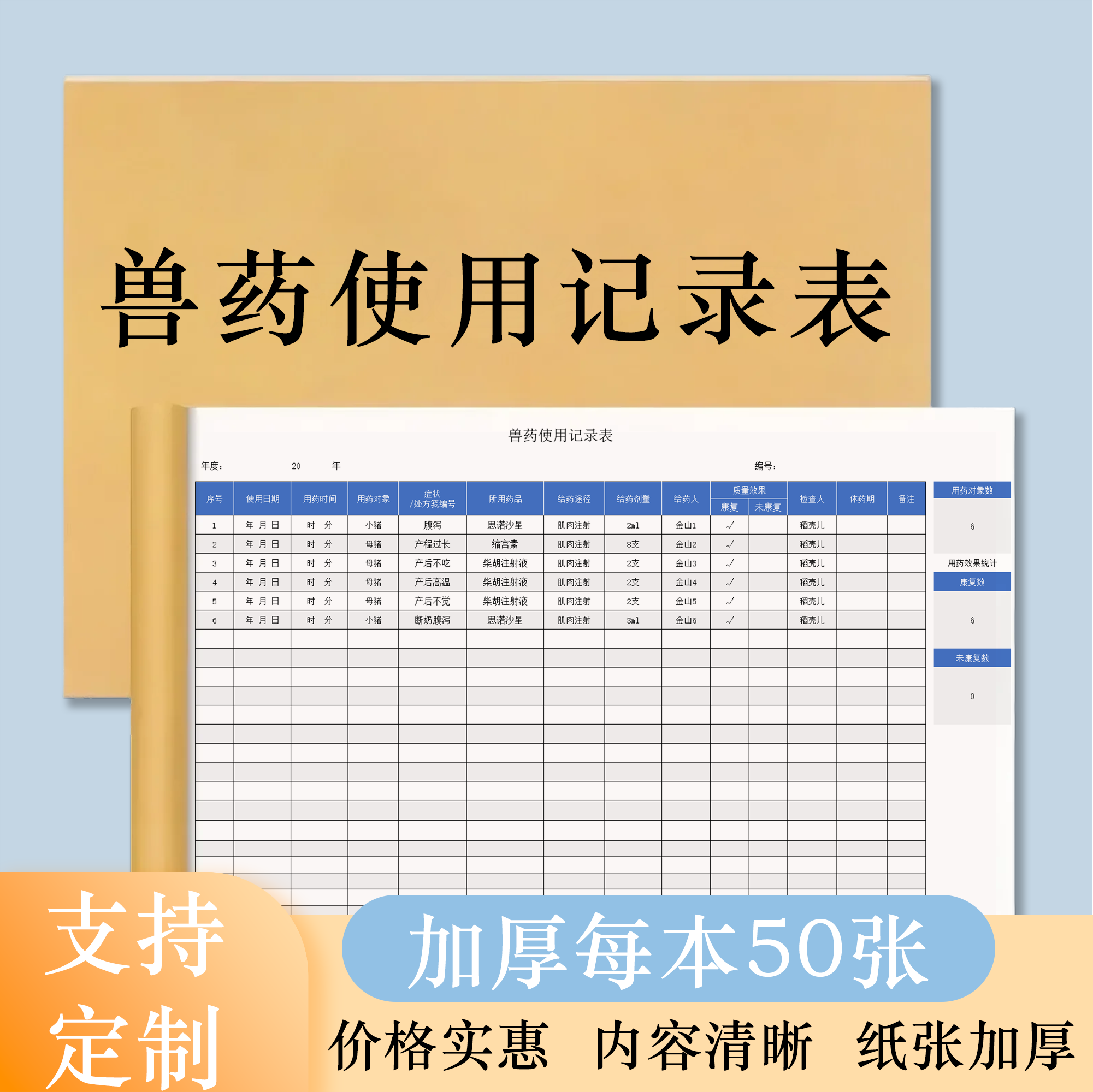 兽药进出货台账兽药采购销售台账购销兽医站保管记录本兽用宠物药品登