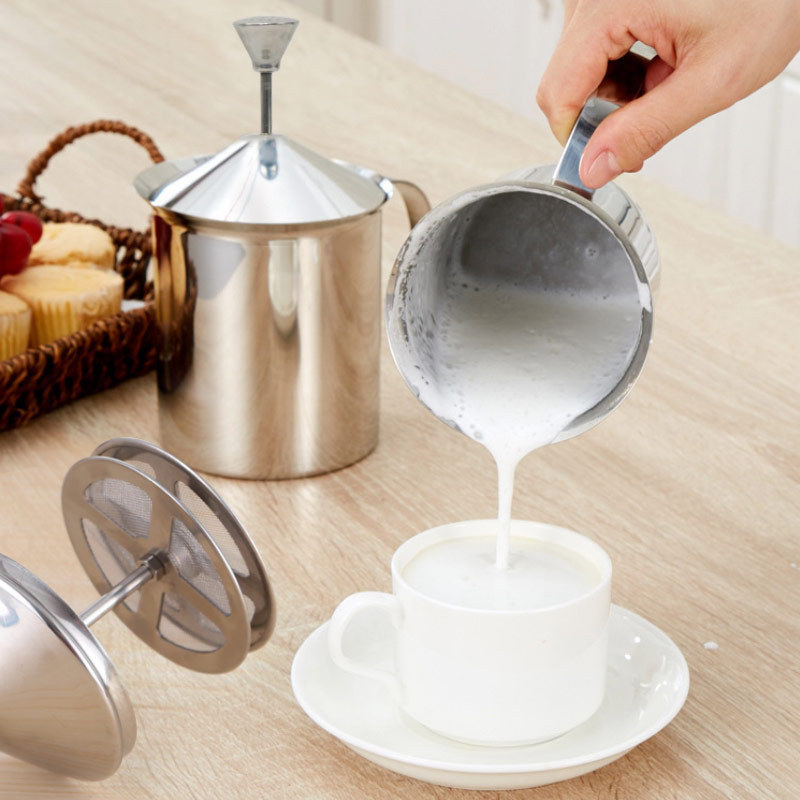 打奶泡器 奶泡机手动打奶器 意式咖啡奶泡杯奶沫机奶壶奶缸