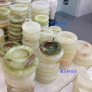 天然玉石烟灰缸烟缸原石复古创意个性潮流家用客厅中式阿富汗