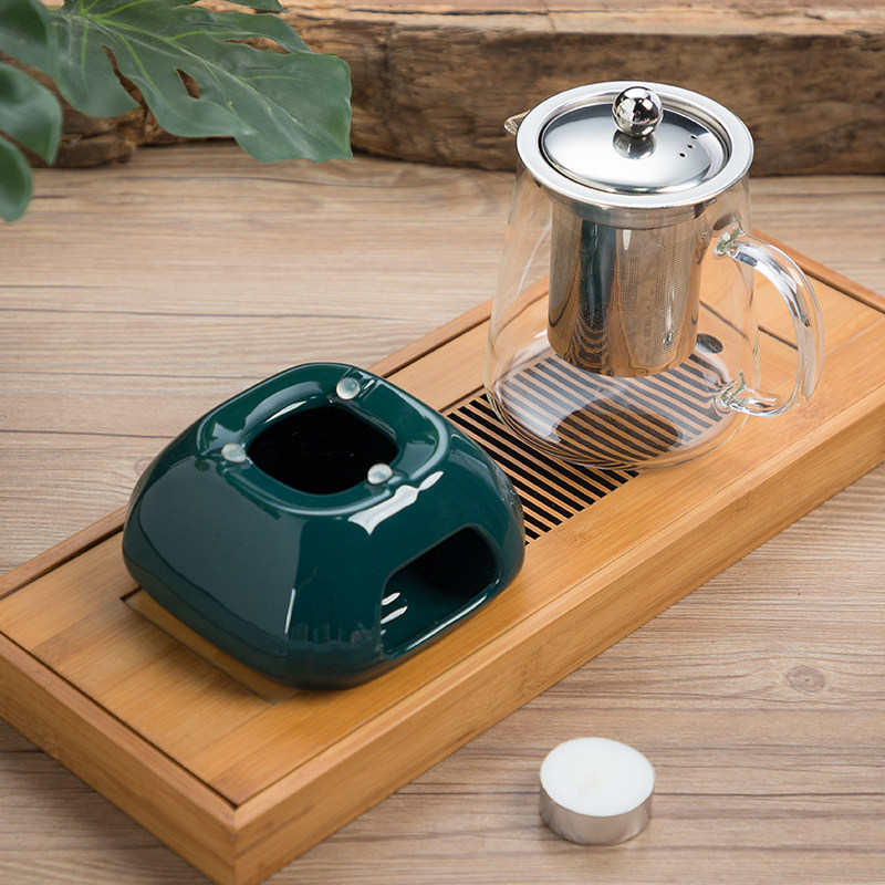 花茶装温茶器过滤耐热温玻璃壶泡茶煮壶果茶陶瓷保温瞹茶座