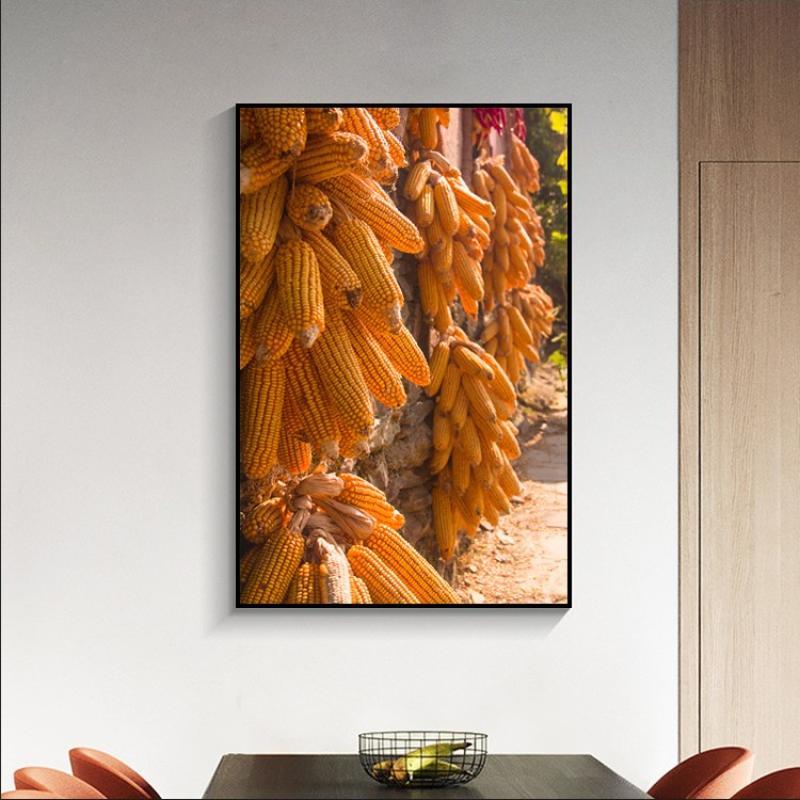 玉丰收图 五谷丰登画餐厅画厨房过道挂画 玉挂画