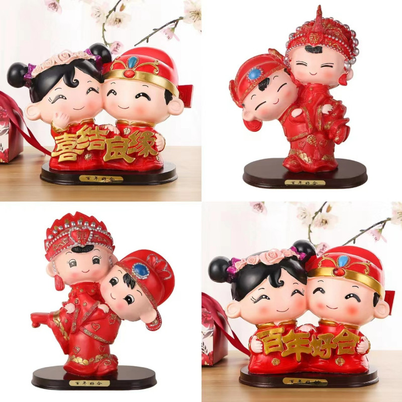 结婚庆用品娃娃婚百年好合品婚房家居摆设中式公仔
