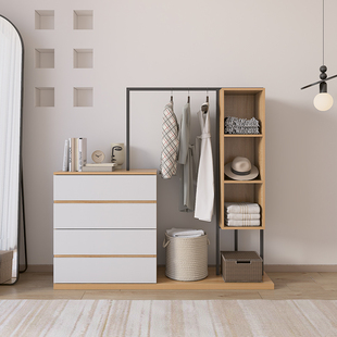 云林业世家抽屉斗柜卧室衣帽架储物柜收纳柜梳妆台组合极简置物柜