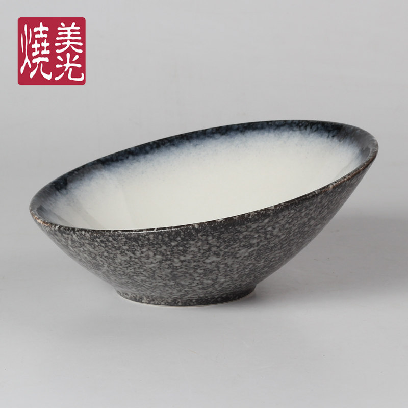 日式寿司刺身碗 陶瓷斜口沙拉碗 异形 韩式火锅理餐具