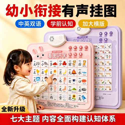 儿童幼小衔接有声挂图墙贴幼升小学习拼音识字神器早教发声学习机