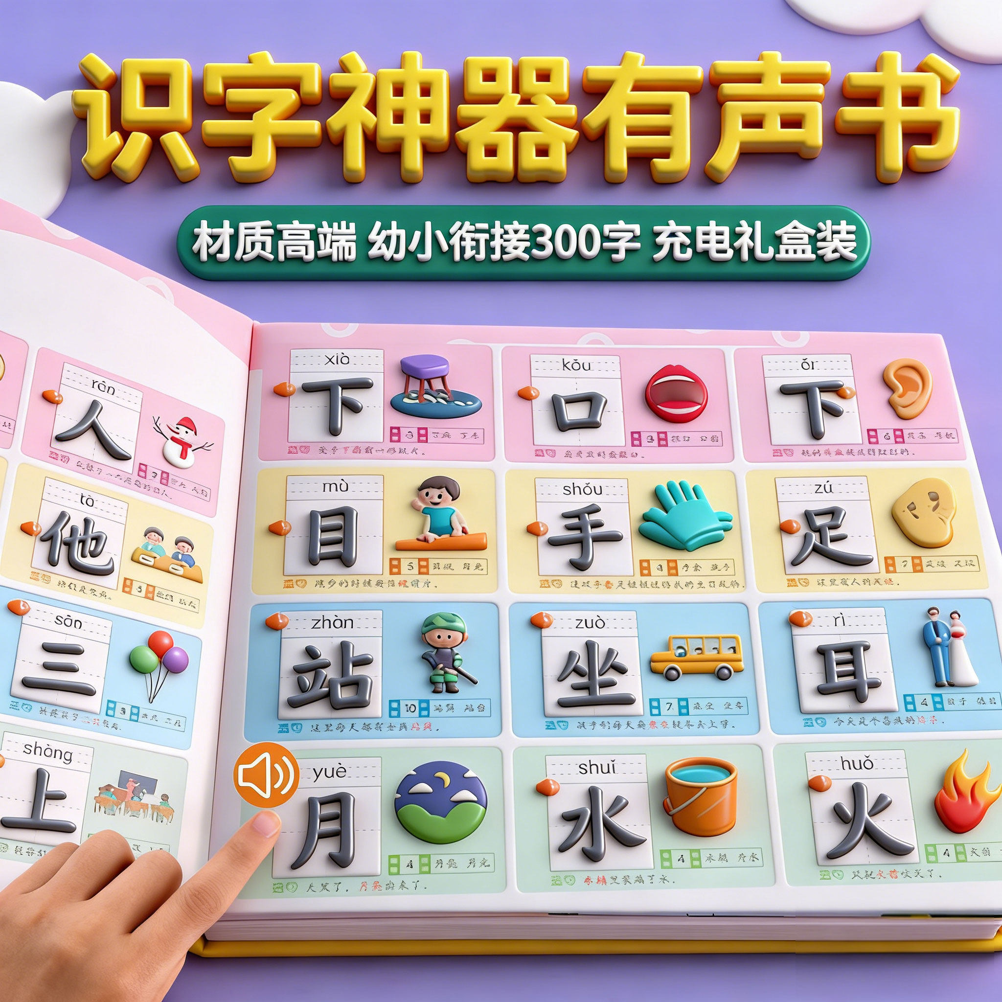 会说话的识字大王发声书幼儿童学前识字神器早教启蒙有声书学习机,玩具/童车/益智/积木/模型,玩具挂图/认知卡,淘宝优惠券,粉丝福利购,淘宝优惠卷