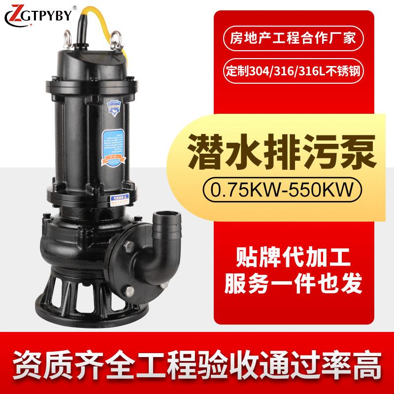 定制WQ排污泵带搅拌功能搅匀式污水泵220V铸铁无堵塞水泵厂家