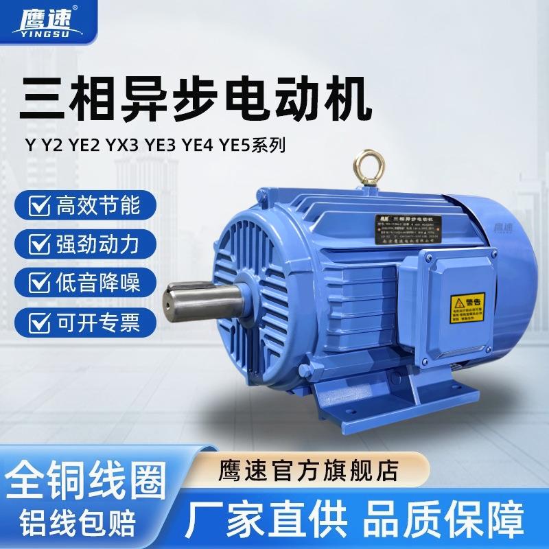 全铜线YE3-112M-4 4W Y112M-8极1.5w立卧式三相异步电动机B380V