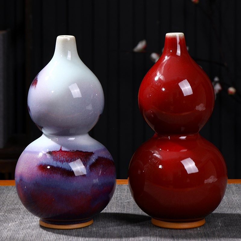 葫芦钧瓷花瓶插花家居品玄关博古架花瓶