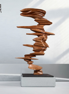 大型木雕工艺抽象人物雕塑玄关落地售楼处酒店大堂艺术装饰品