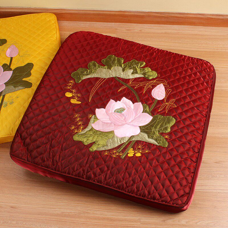 莲花刺绣方形坐垫 打坐蒲团禅修垫 跪垫拜佛垫坐禅垫 可拆洗,居家布艺,蒲团,淘宝优惠券,粉丝福利购,淘宝优惠卷