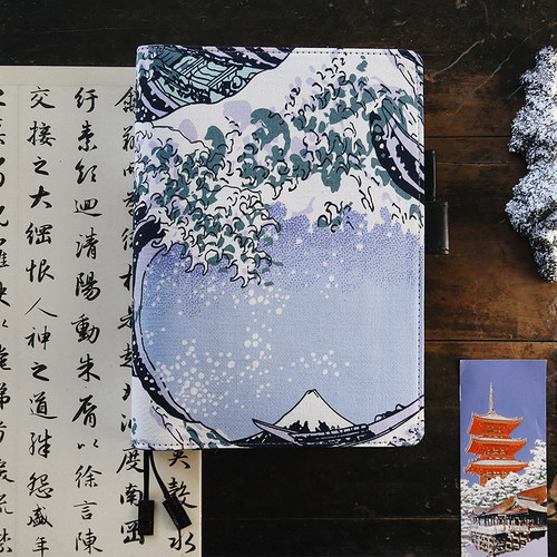 【浪里书衣】浮世绘神奈川冲浪里日式和风活页手账本盒装送