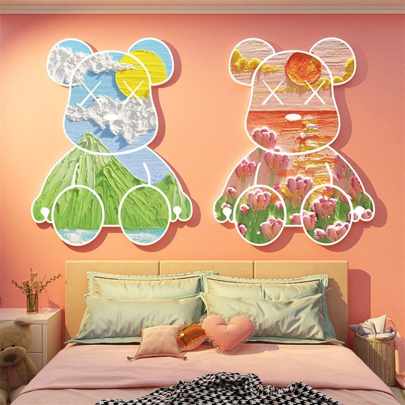 网红婴儿童房间布置装饰用品公主仔卧室墙面贴纸小女孩床头画改造,家居饰品,文化墙贴,淘宝优惠券,粉丝福利购,淘宝优惠卷