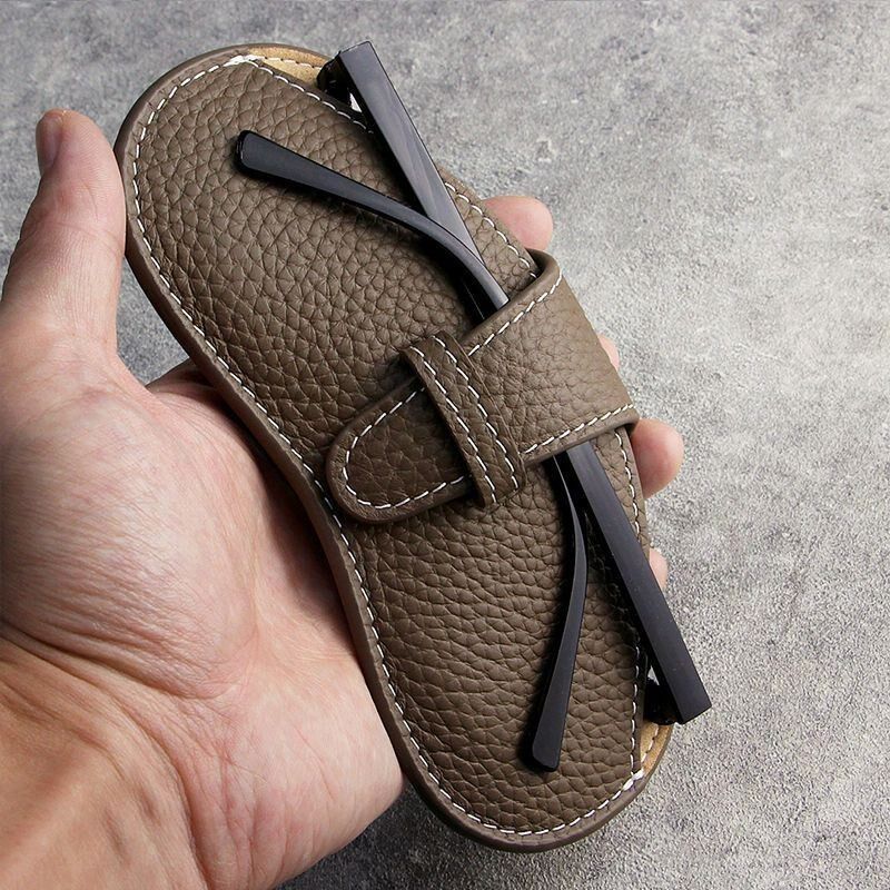 真皮质感眼镜包便携皮革眼镜盒太阳墨镜收纳袋男女近视眼镜保护套