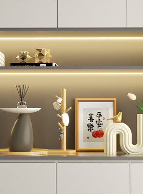 侘寂风时来运花瓶插花入户玄关柜收纳家居饰品艺术软装