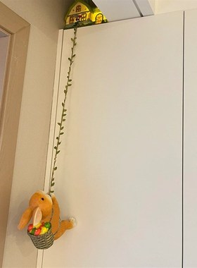可爱爬藤小兔子挂件家居装饰品动物壁挂户外庭院阳台造景装饰盆挂