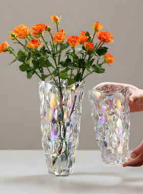 玫瑰百合晶玻璃杯花瓶端宽口插花杯