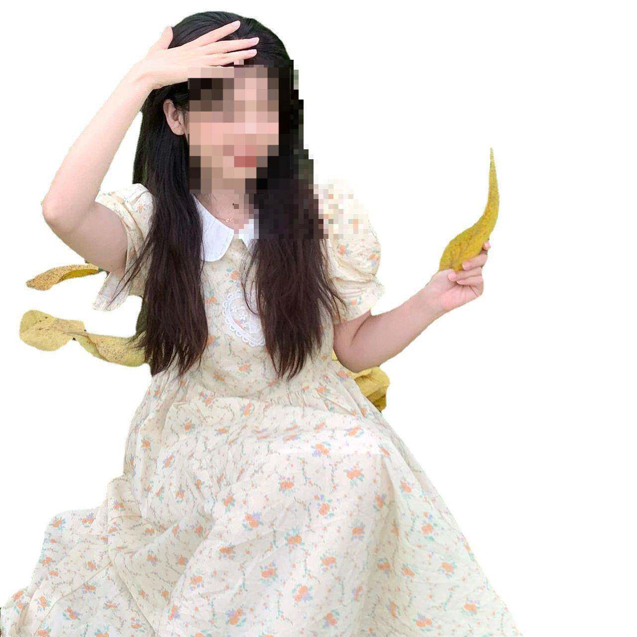 法式初恋甜美泡泡袖碎花连衣裙女连衣裙