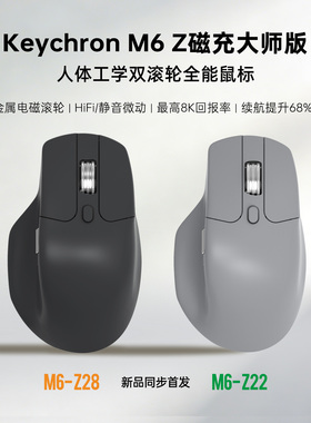 Keychron M6大师版鼠标INTOMAZE联名三模无线人体工学Mac电磁滚轮