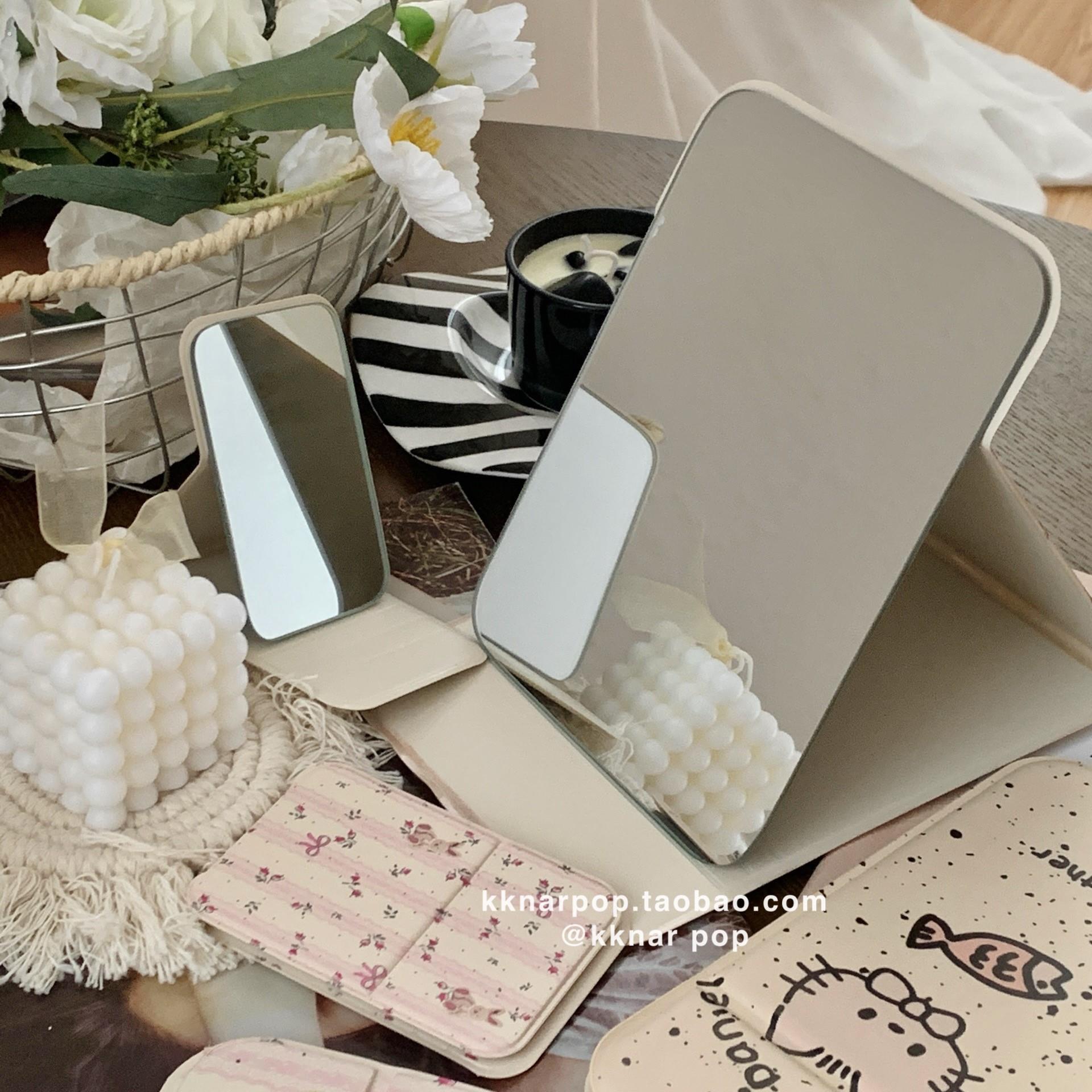 高颜值化妆镜子ins韩风 少女心折叠补妆镜学生宿舍桌面台式随身镜