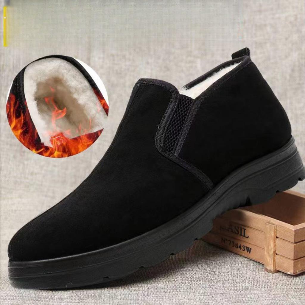 老北京棉鞋男款冬季加绒加厚保暖中老年爸爸布鞋软底防滑运动老人