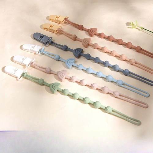 硅胶防掉链牙胶链子婴儿磨牙棒玩具防丢绳咬咬乐宝宝安抚奶嘴链子