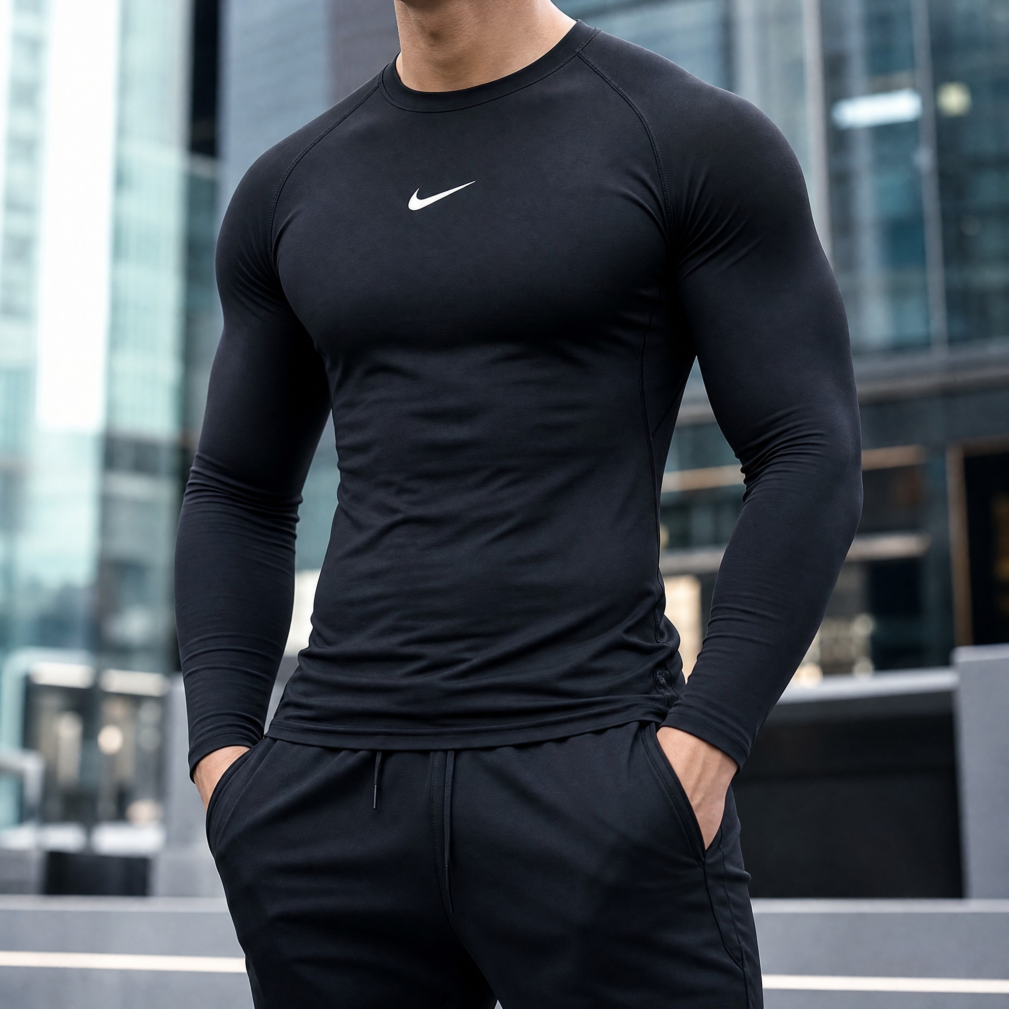 耶运动耐克男装速干健身服官方正品训练服户外跑步健身服紧身衣