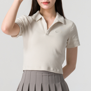 上衣运动T恤DV7885 耐克女款 2025夏短袖 POLO衫 翻领短款
