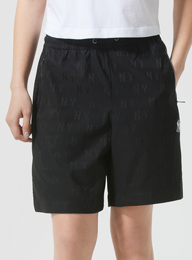 MLB情侣裤春季潮流棒球风男士宽松舒适运动裤休闲裤3ASMM0153