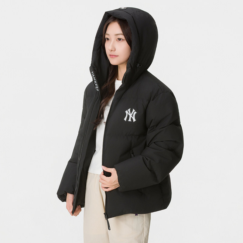 耶运动MLB男装女装2026冬季运动生活羽绒服连帽休闲纽约洋基运动
