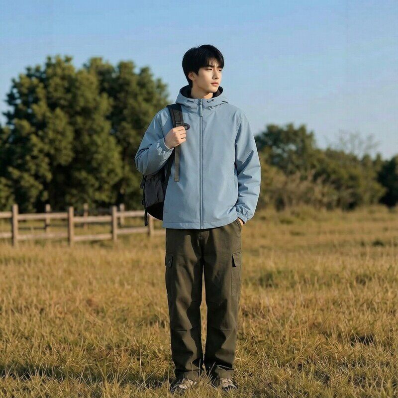 耶运动| 添柏岚男装官方正品运动服秋季户外梭织夹克连帽休闲外套
