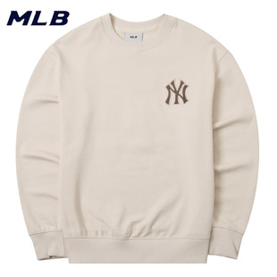 MLB卫衣男装女装新款深奶油色潮流运动套头衫休闲服3AMTM1044
