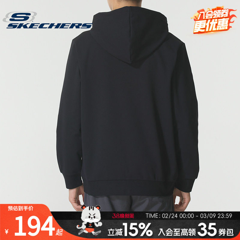 斯凯奇（Skechers）男装女装 新款秋季情侣针织连帽外套运动服时