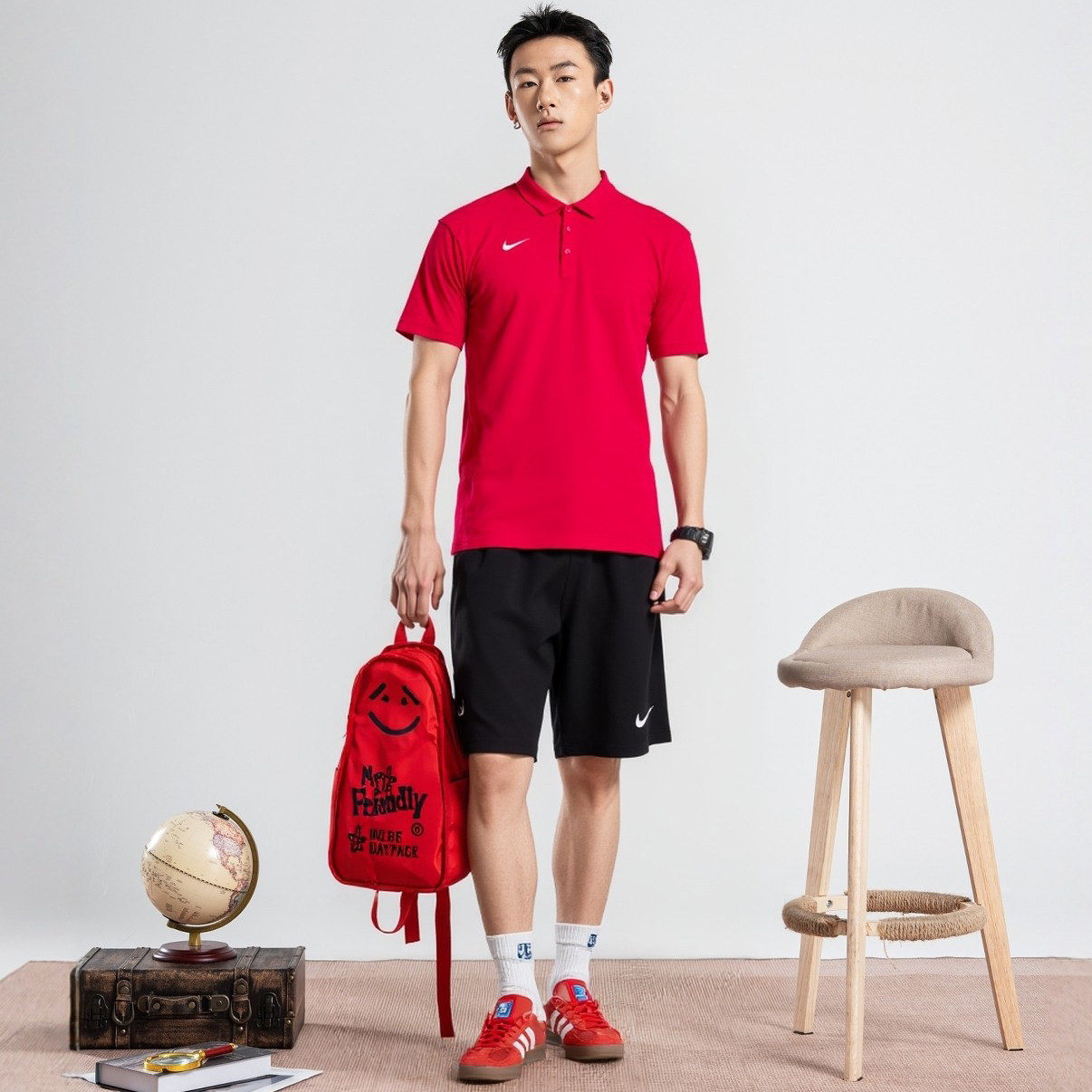 耐克运动套装男官方正品短袖网球训练服nikeT恤POLO衫短裤两件套