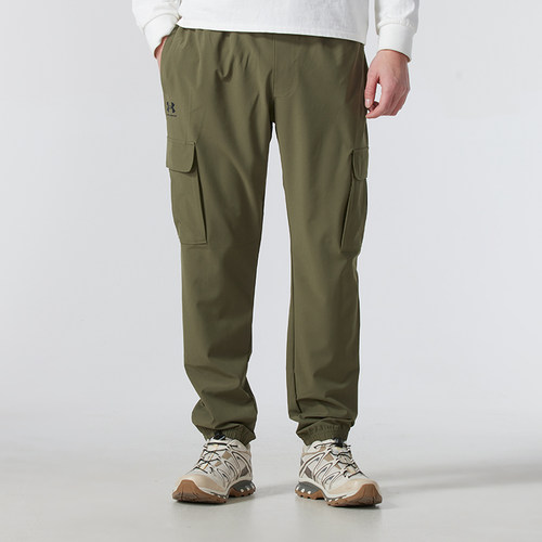 UA安德玛梭织长裤男裤2025新款休闲跑步运动裤透气训练裤138655