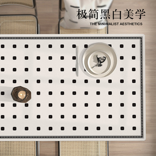 轻奢桌布防水防油防烫免洗PVC餐桌垫家用长方形格子桌垫茶几桌垫